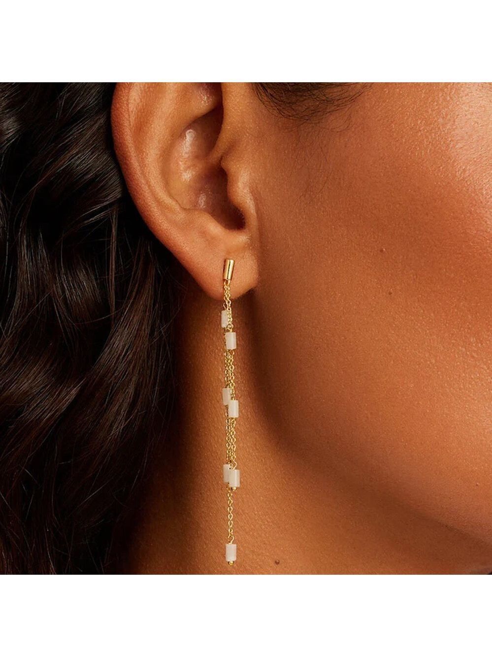 Gorjana Tatum White Bead Earrings New
